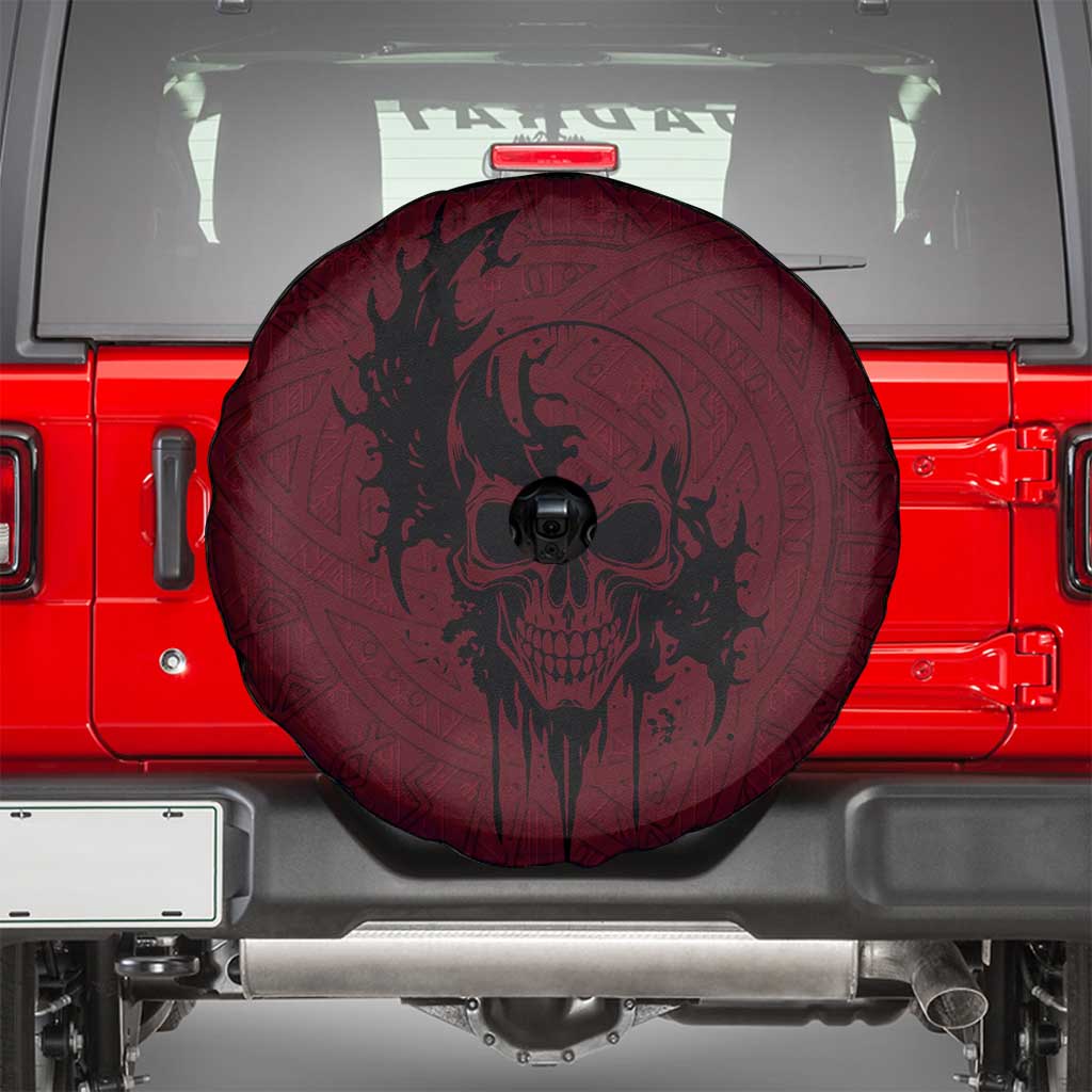 Demonic Skull Sigil Vikings Spare Tire Cover Dark Gothic Rune Grunge Illustration
