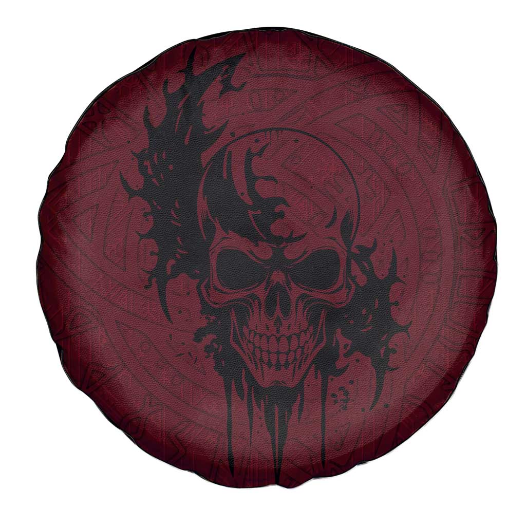 Demonic Skull Sigil Vikings Spare Tire Cover Dark Gothic Rune Grunge Illustration