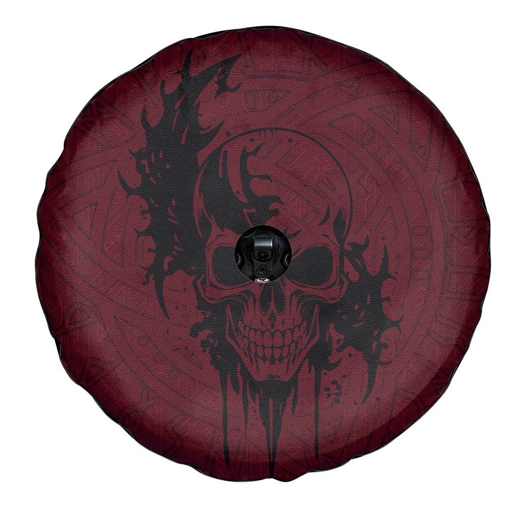 Demonic Skull Sigil Vikings Spare Tire Cover Dark Gothic Rune Grunge Illustration