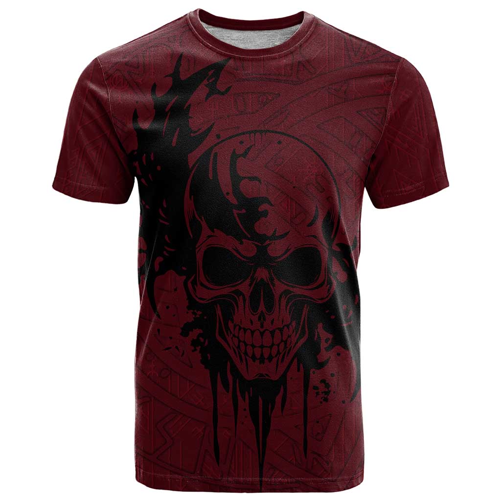 Demonic Skull Sigil Vikings T Shirt Dark Gothic Rune Grunge Illustration