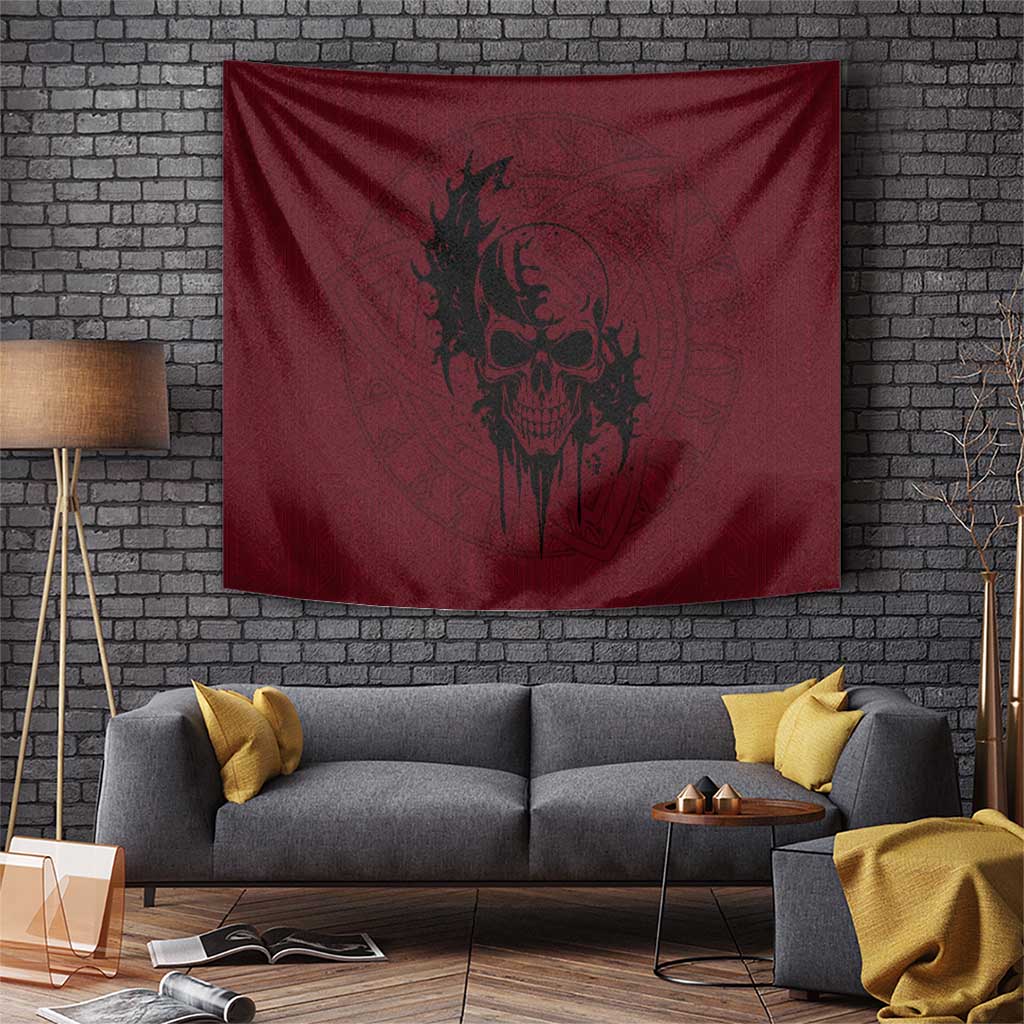Demonic Skull Sigil Vikings Tapestry Dark Gothic Rune Grunge Illustration