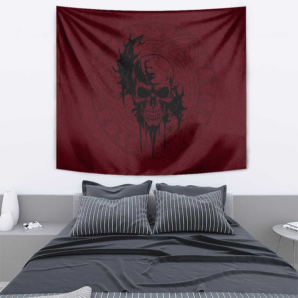 Demonic Skull Sigil Vikings Tapestry Dark Gothic Rune Grunge Illustration