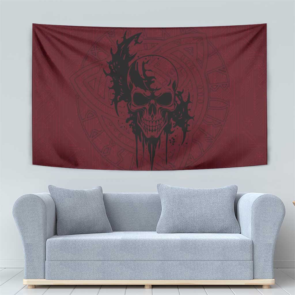 Demonic Skull Sigil Vikings Tapestry Dark Gothic Rune Grunge Illustration