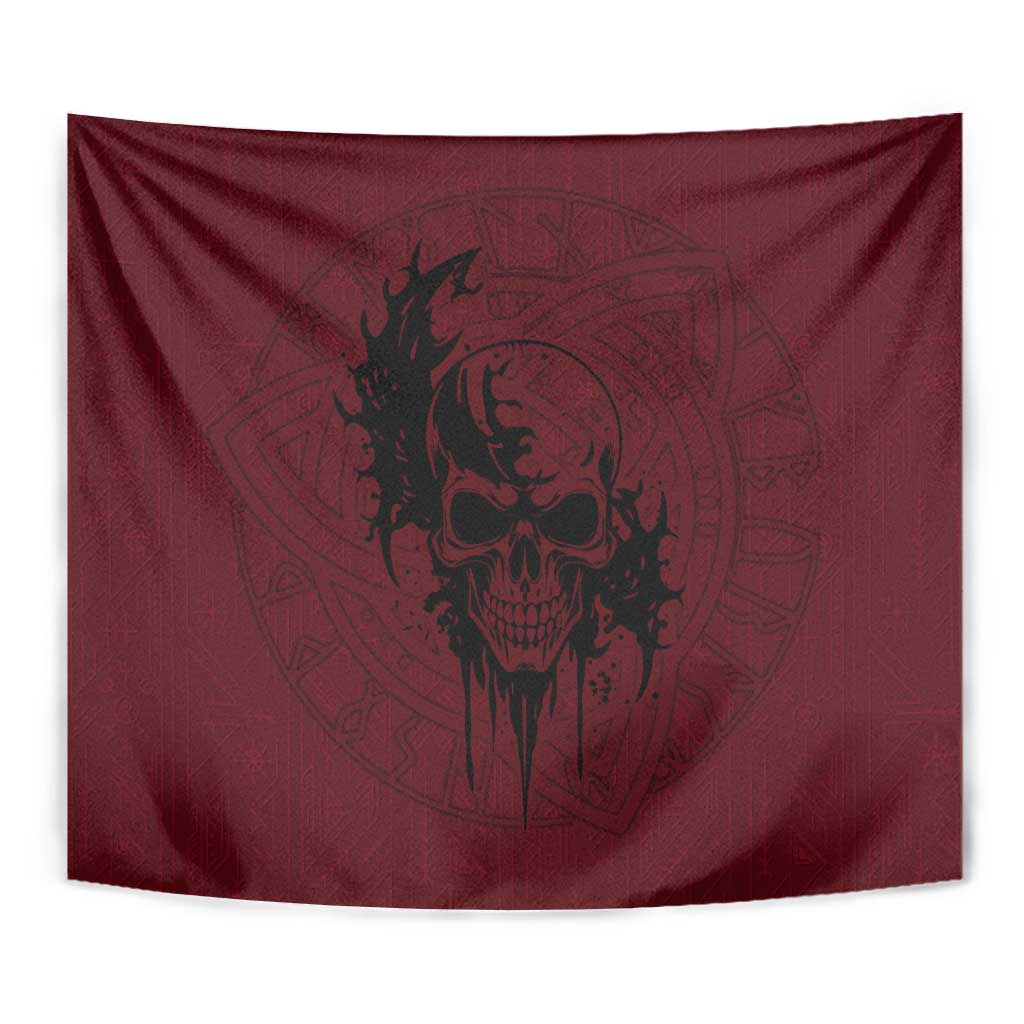 Demonic Skull Sigil Vikings Tapestry Dark Gothic Rune Grunge Illustration