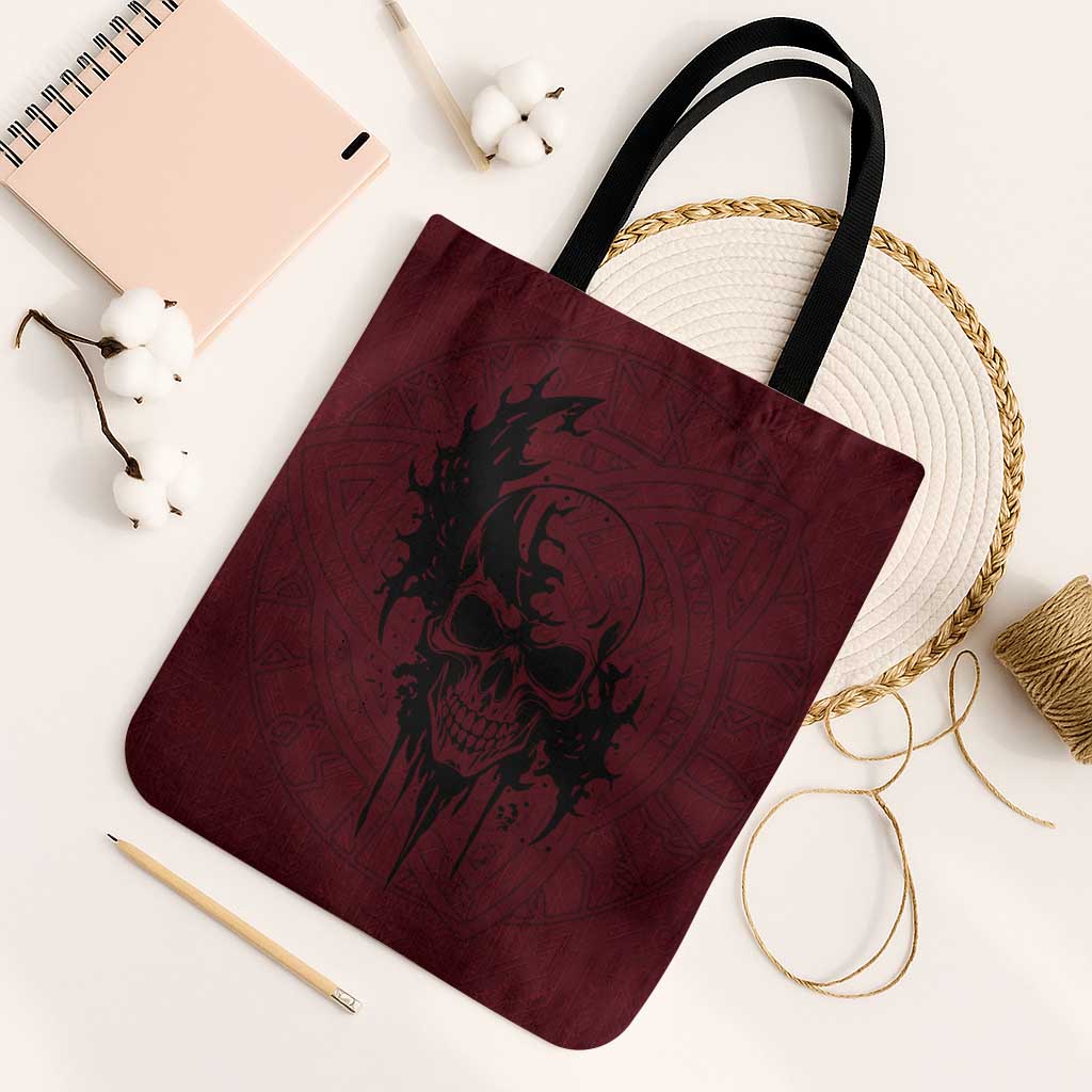 Demonic Skull Sigil Vikings Tote Bag Dark Gothic Rune Grunge Illustration