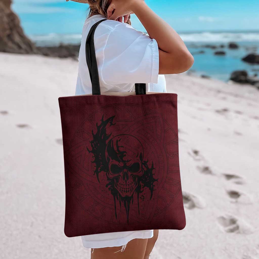 Demonic Skull Sigil Vikings Tote Bag Dark Gothic Rune Grunge Illustration