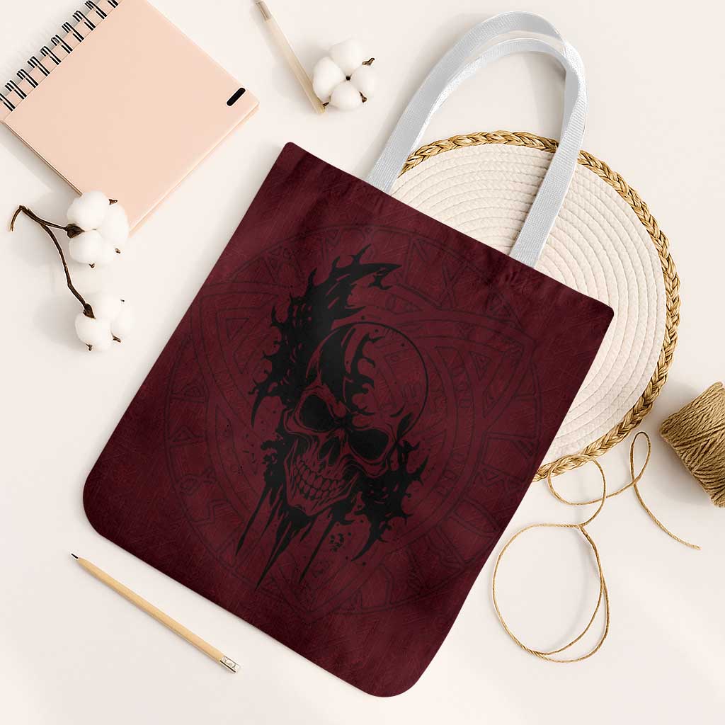 Demonic Skull Sigil Vikings Tote Bag Dark Gothic Rune Grunge Illustration