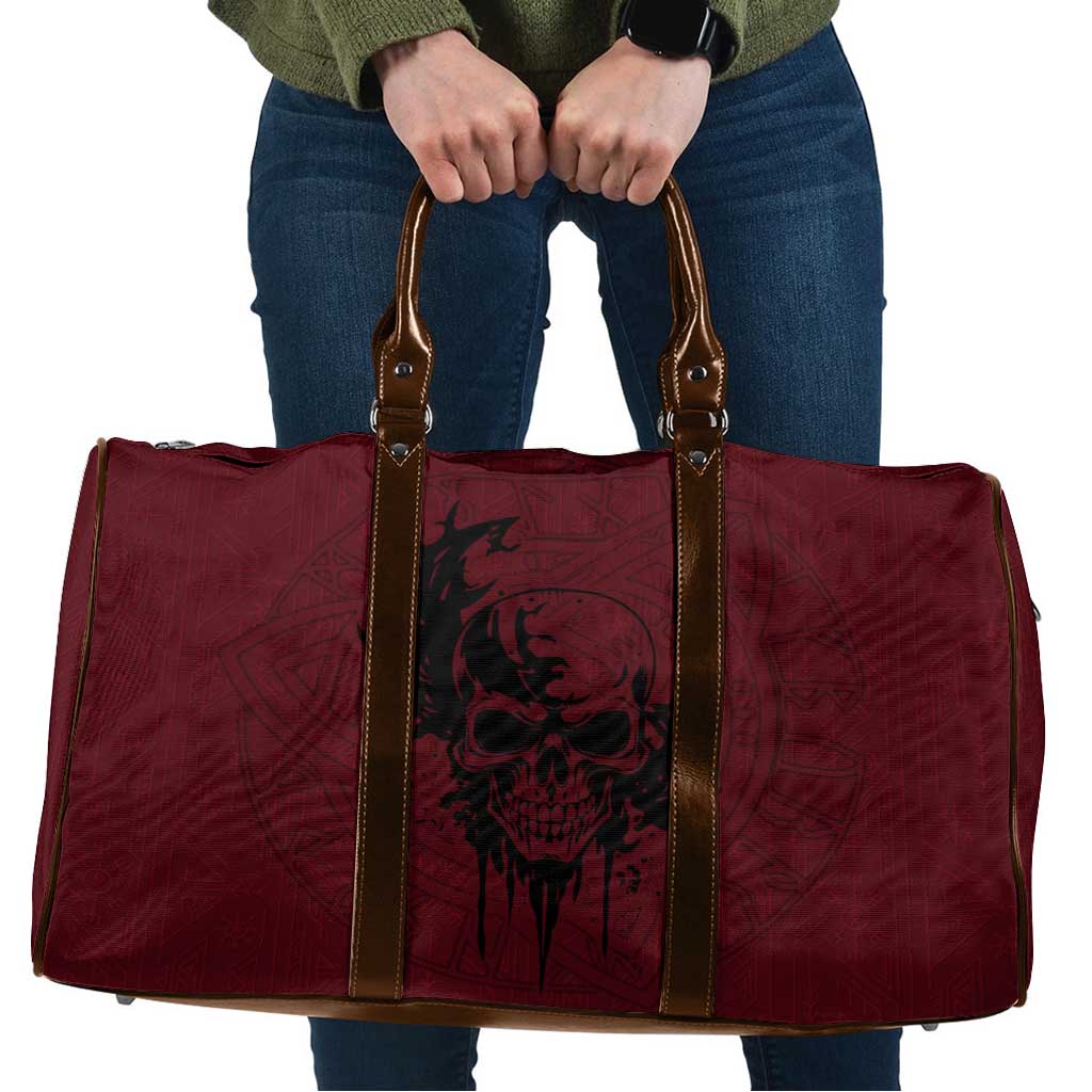 Demonic Skull Sigil Vikings Travel Bag Dark Gothic Rune Grunge Illustration