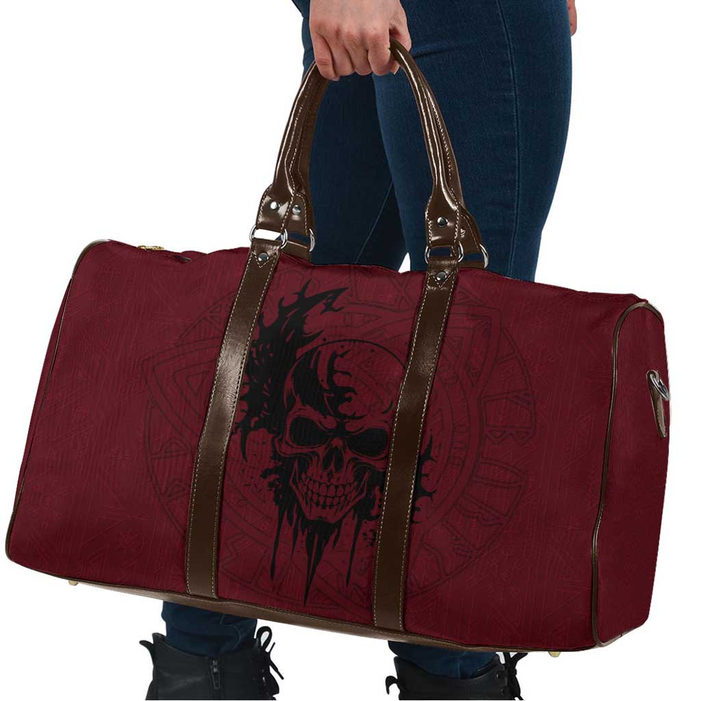 Demonic Skull Sigil Vikings Travel Bag Dark Gothic Rune Grunge Illustration