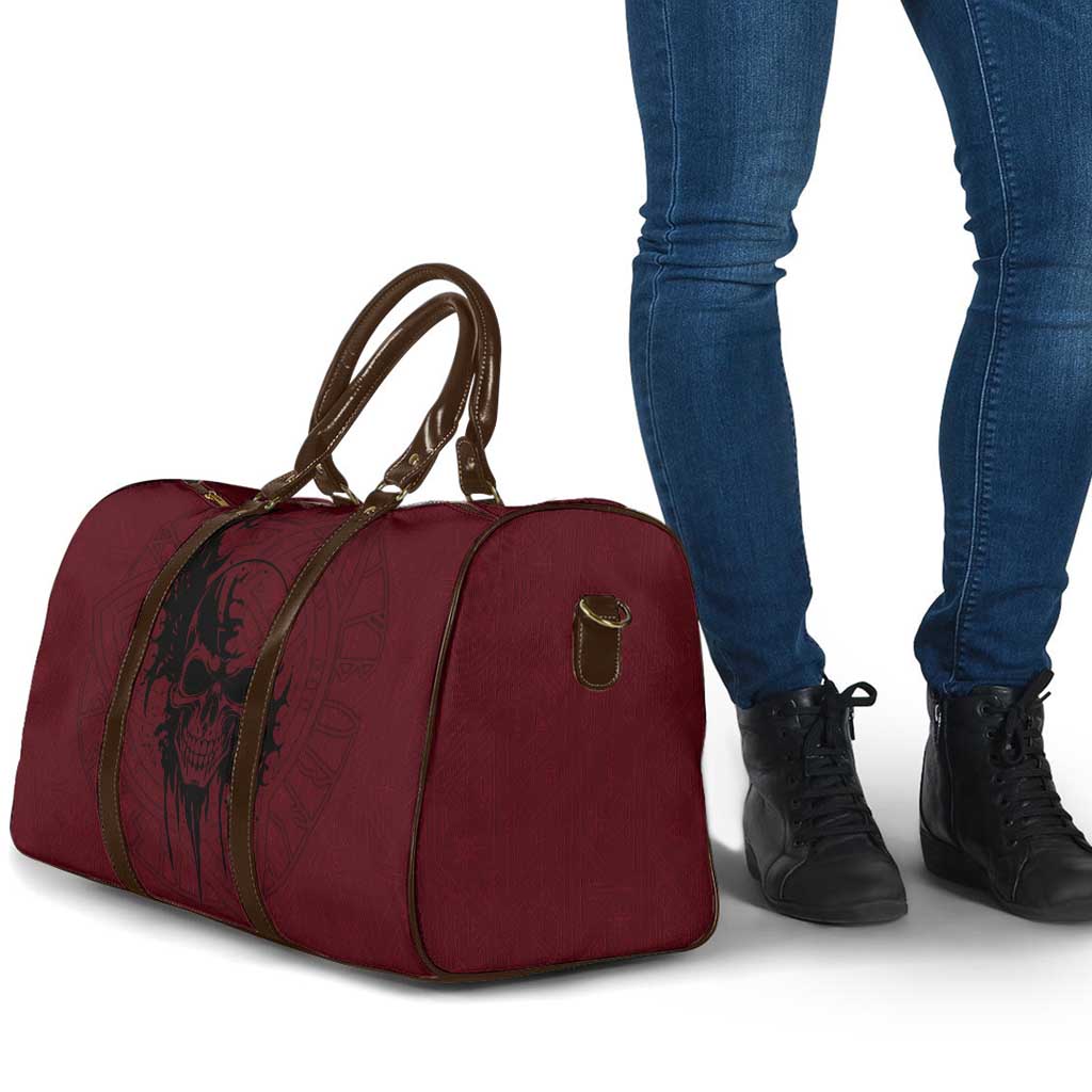 Demonic Skull Sigil Vikings Travel Bag Dark Gothic Rune Grunge Illustration