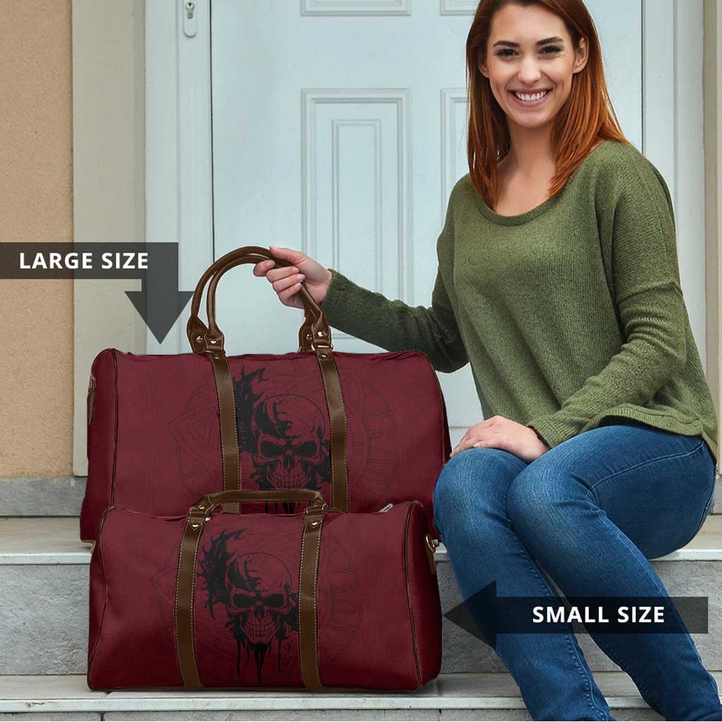 Demonic Skull Sigil Vikings Travel Bag Dark Gothic Rune Grunge Illustration