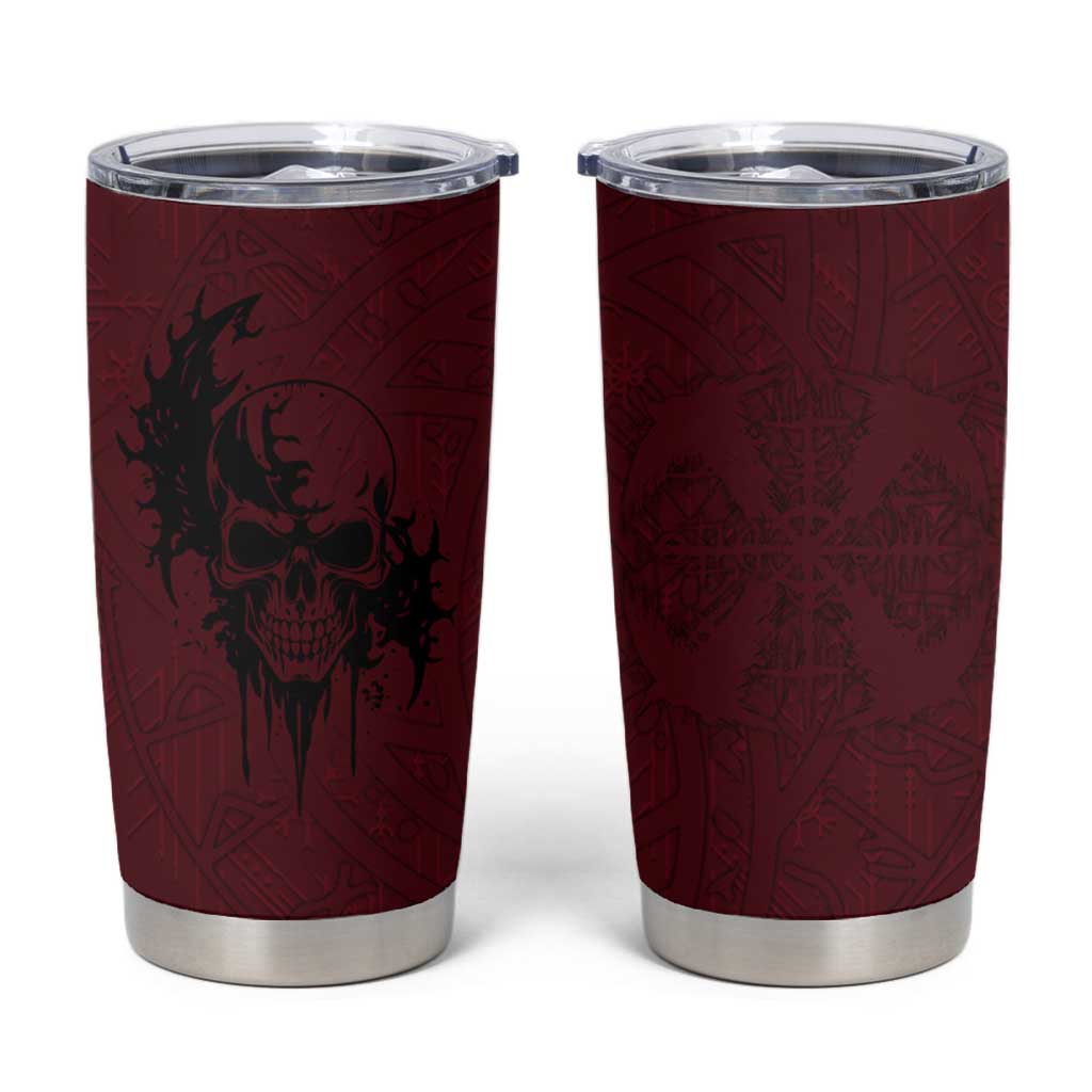 Demonic Skull Sigil Vikings Tumbler Cup Dark Gothic Rune Grunge Illustration