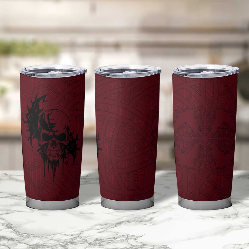 Demonic Skull Sigil Vikings Tumbler Cup Dark Gothic Rune Grunge Illustration