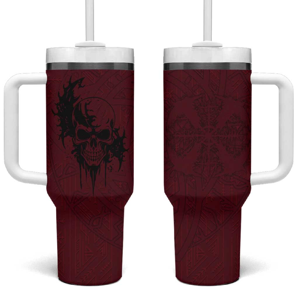 Demonic Skull Sigil Vikings Tumbler With Handle Dark Gothic Rune Grunge Illustration