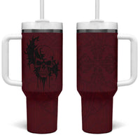 Demonic Skull Sigil Vikings Tumbler With Handle Dark Gothic Rune Grunge Illustration