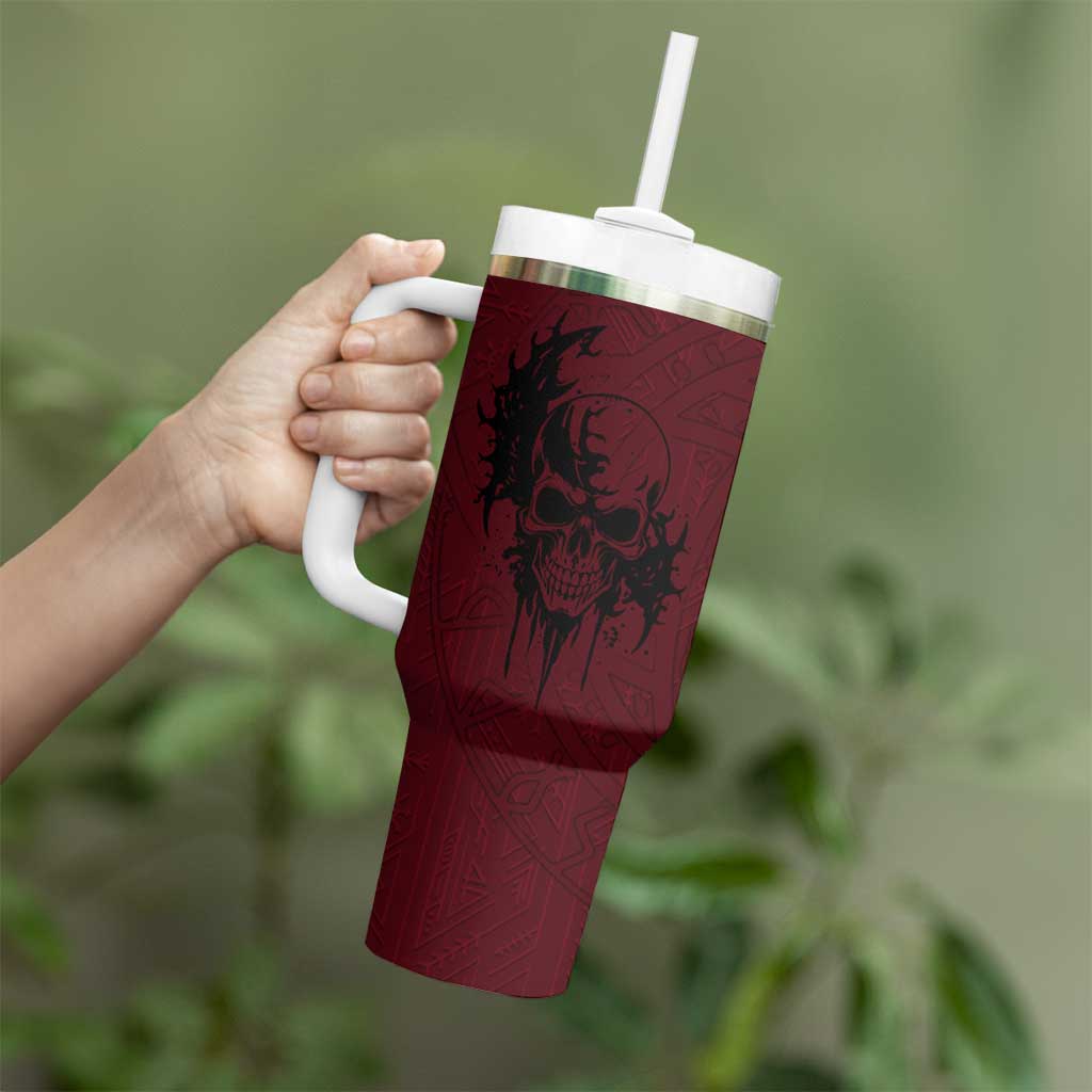 Demonic Skull Sigil Vikings Tumbler With Handle Dark Gothic Rune Grunge Illustration