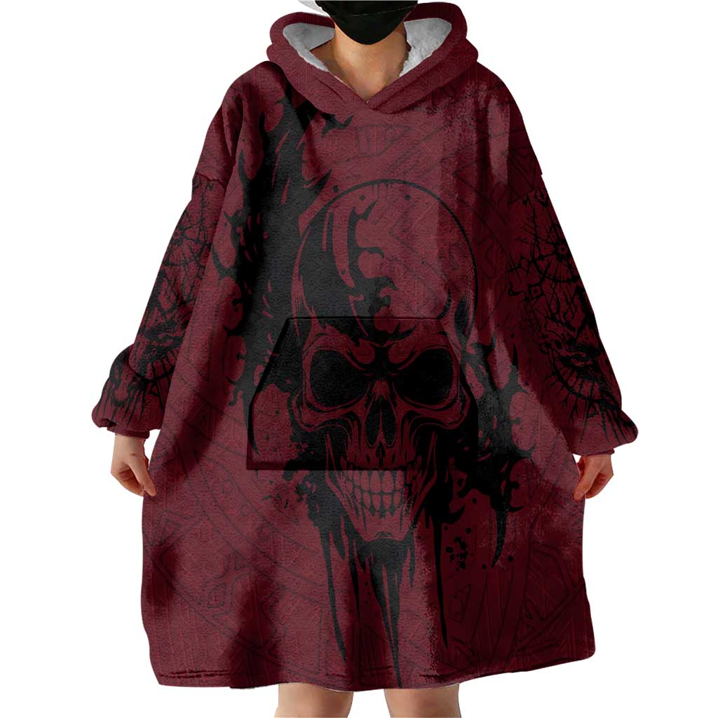 Demonic Skull Sigil Vikings Wearable Blanket Hoodie Dark Gothic Rune Grunge Illustration