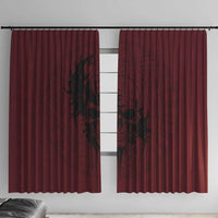 Demonic Skull Sigil Vikings Window Curtain Dark Gothic Rune Grunge Illustration