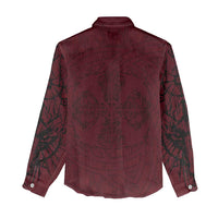 Demonic Skull Sigil Vikings Women Casual Shirt Dark Gothic Rune Grunge Illustration