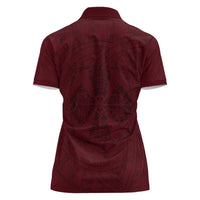 Demonic Skull Sigil Vikings Women Polo Shirt Dark Gothic Rune Grunge Illustration