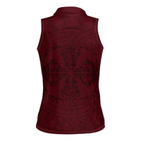Demonic Skull Sigil Vikings Women Sleeveless Polo Shirt Dark Gothic Rune Grunge Illustration