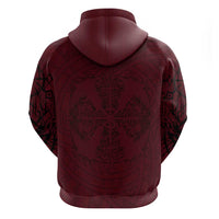 Demonic Skull Sigil Vikings Zip Hoodie Dark Gothic Rune Grunge Illustration