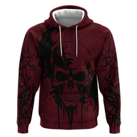 Demonic Skull Sigil Vikings Zip Hoodie Dark Gothic Rune Grunge Illustration