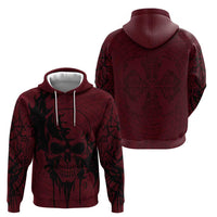Demonic Skull Sigil Vikings Zip Hoodie Dark Gothic Rune Grunge Illustration