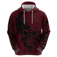 Demonic Skull Sigil Vikings Zip Hoodie Dark Gothic Rune Grunge Illustration