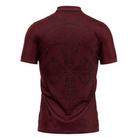 Demonic Skull Sigil Vikings Zipper Polo Shirt Dark Gothic Rune Grunge Illustration