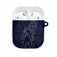 Odin Silhouette with Raven and Valknut AirPods Case Nordic Mythology Line Art Illustration