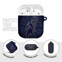 Odin Silhouette with Raven and Valknut AirPods Case Nordic Mythology Line Art Illustration