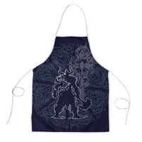 Odin Silhouette with Raven and Valknut Apron Nordic Mythology Line Art Illustration
