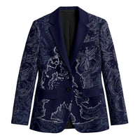 Odin Silhouette with Raven and Valknut Blazer Nordic Mythology Line Art Illustration