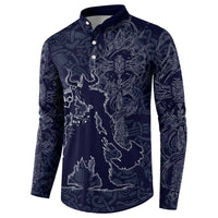 Odin Silhouette with Raven and Valknut Button Sweatshirt Nordic Mythology Line Art Illustration