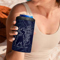 Odin Silhouette with Raven and Valknut 4 in 1 Can Cooler Tumbler Nordic Mythology Line Art Illustration