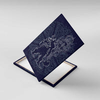 Odin Silhouette with Raven and Valknut Canvas Wall Art Nordic Mythology Line Art Illustration