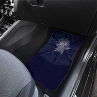 Odin Silhouette with Raven and Valknut Car Mats Nordic Mythology Line Art Illustration