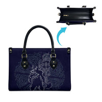 Odin Silhouette with Raven and Valknut Leather Bag Nordic Mythology Line Art Illustration