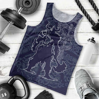 Odin Silhouette with Raven and Valknut Men Tank Top Nordic Mythology Line Art Illustration