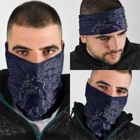 Odin Silhouette with Raven and Valknut Neck Gaiter Nordic Mythology Line Art Illustration