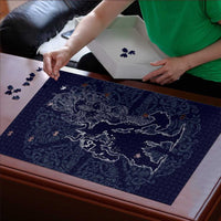 Odin Silhouette with Raven and Valknut Puzzle Nordic Mythology Line Art Illustration