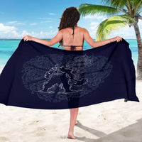 Odin Silhouette with Raven and Valknut Sarong Nordic Mythology Line Art Illustration