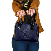 Odin Silhouette with Raven and Valknut Shoulder Handbag Nordic Mythology Line Art Illustration