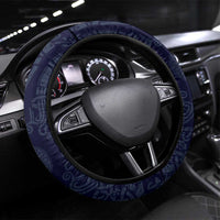 Odin Silhouette with Raven and Valknut Steering Wheel Cover Nordic Mythology Line Art Illustration