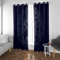 Odin Silhouette with Raven and Valknut Window Curtain Nordic Mythology Line Art Illustration