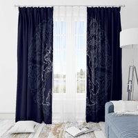 Odin Silhouette with Raven and Valknut Window Curtain Nordic Mythology Line Art Illustration