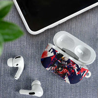 USA Ice Hockey Champions Eagle AirPods Case Patriotic Paint Splash Graffiti Art