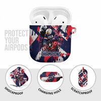 USA Ice Hockey Champions Eagle AirPods Case Patriotic Paint Splash Graffiti Art
