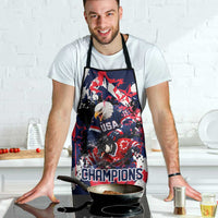USA Ice Hockey Champions Eagle Apron Patriotic Paint Splash Graffiti Art